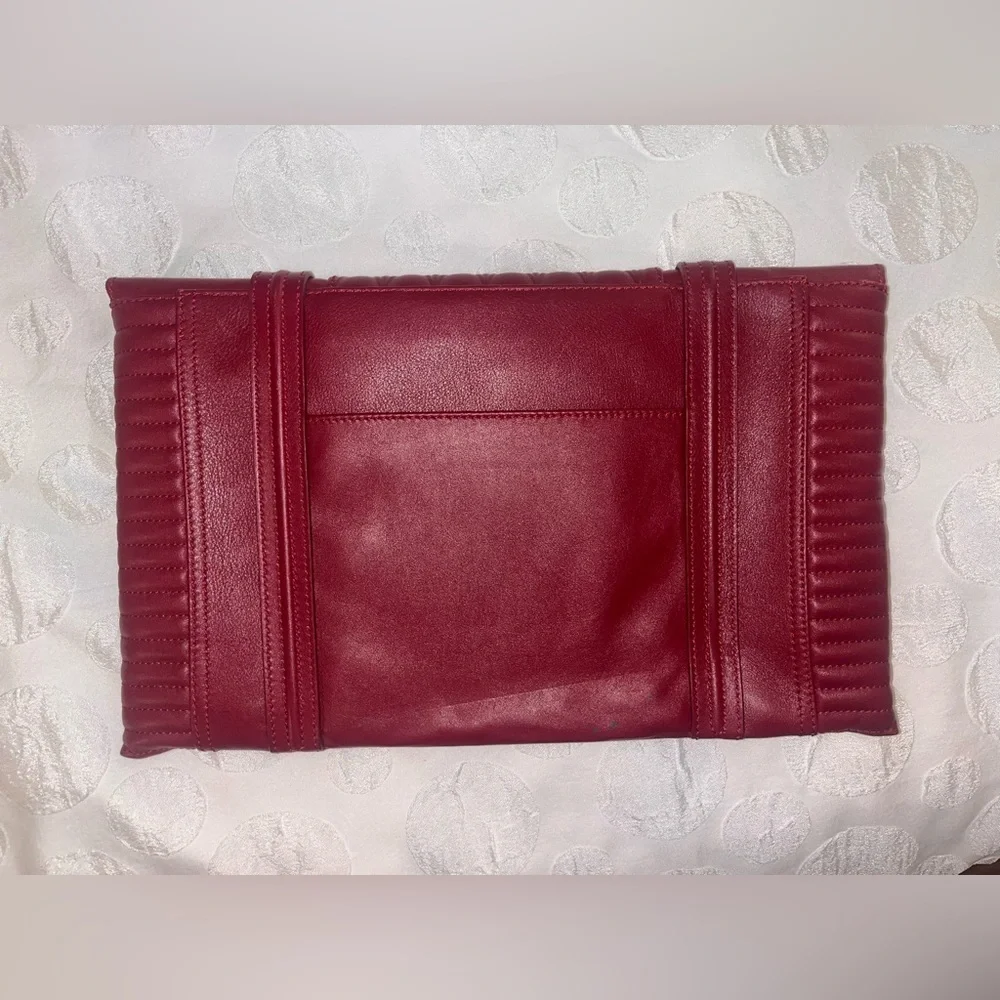 Reece Hudson Oversized Maroon Clutch Purse High Quality Designer Pieces‎